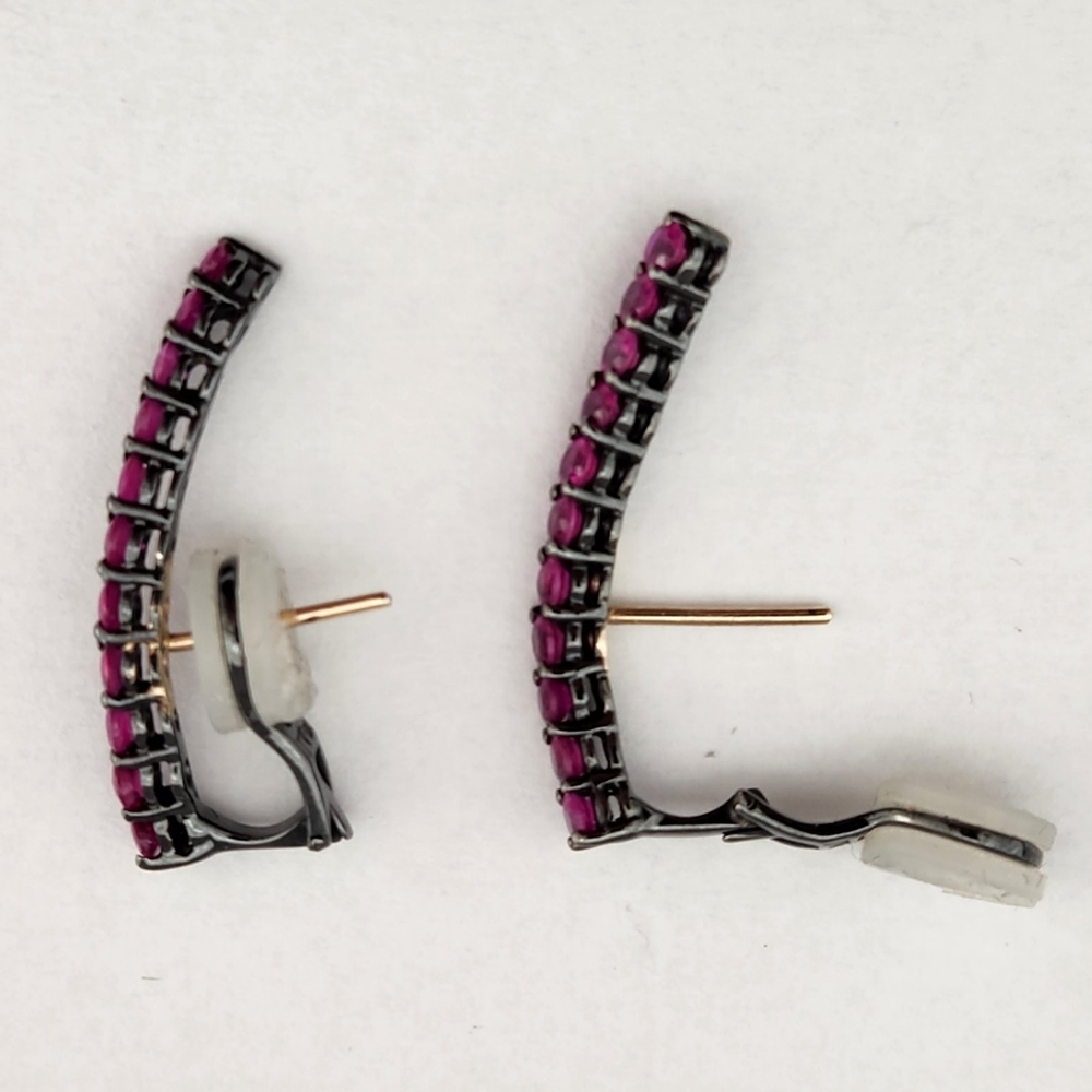 Ruby Ear Climber Pair - image 6